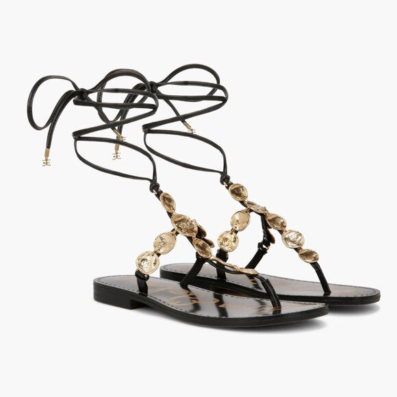 NEW Sam Edelman Deirdre Ankle Wrap Sandal (Women) 8.5M, BLACK - Picture 3 of 11